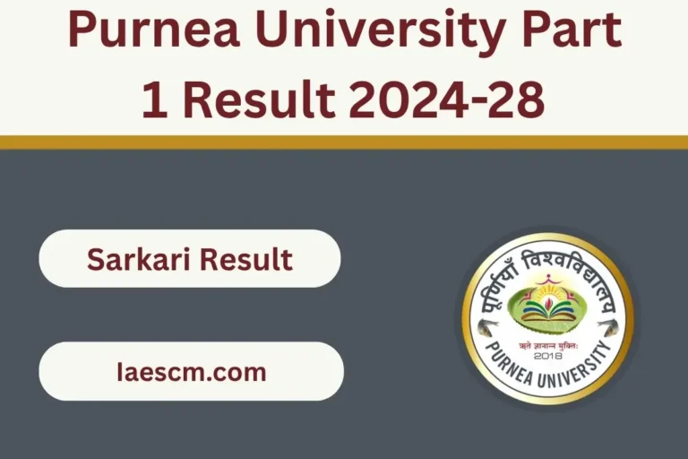 Purnea University Part 1 Result 2024-28